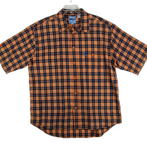 Vintage Streetwear Y2K Plaid Shirt Mens XXL Orange Black | Mecca USA DNM
